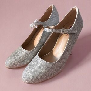 New Mary Jane Glittery Closed Toe High Heels Women's Stiletto Pumps Size 7
